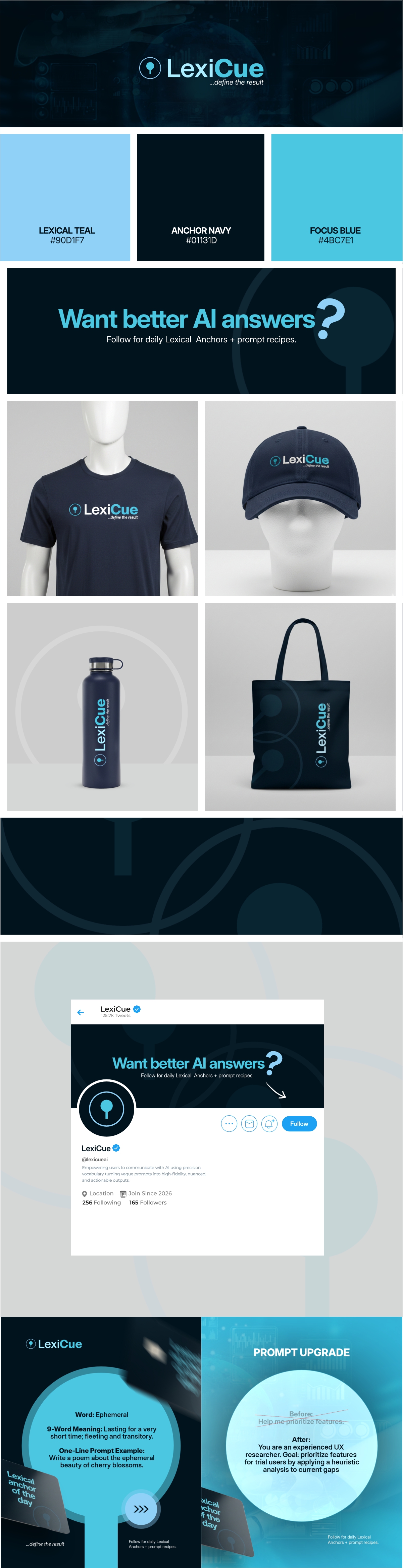 LexiCue brand identity artwork