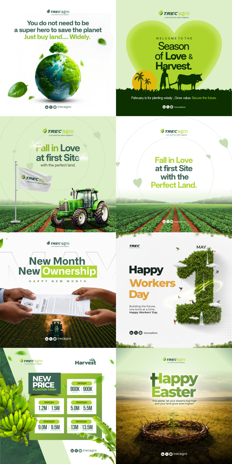 TREC Agro social media designs
