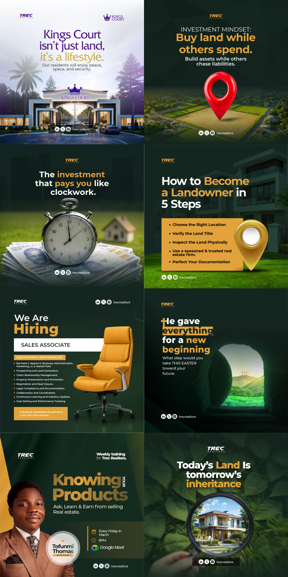 TREC Realtors social media designs